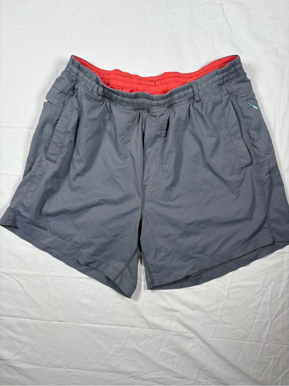 Birddogs Gray Athletic Shorts with Coral Liner